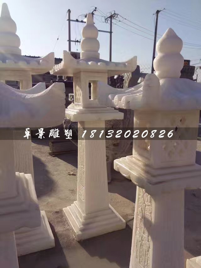 漢白玉石燈,園林景觀石雕