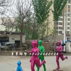 跑步雕塑，公園玻璃鋼抽象人物