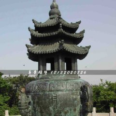 青銅香爐雕塑,寺廟香爐雕塑