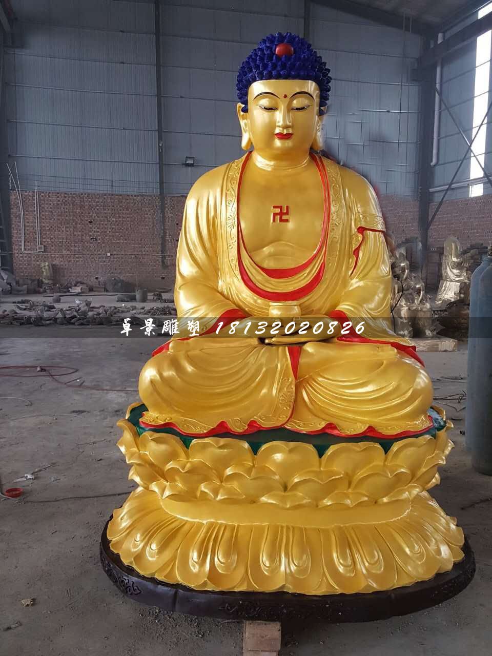 如來佛銅雕，坐式銅佛像