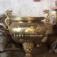 銅雕香爐,寺廟三足香爐銅雕