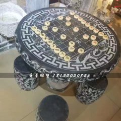 象棋桌石雕,青石仿古桌椅