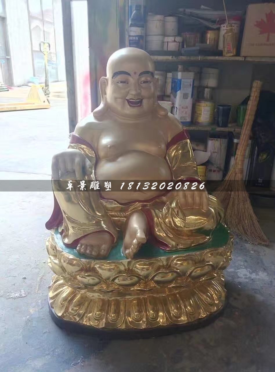 彌勒佛玻璃鋼雕塑,彩繪佛像