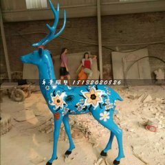 彩繪小鹿雕塑，玻璃鋼動物雕塑