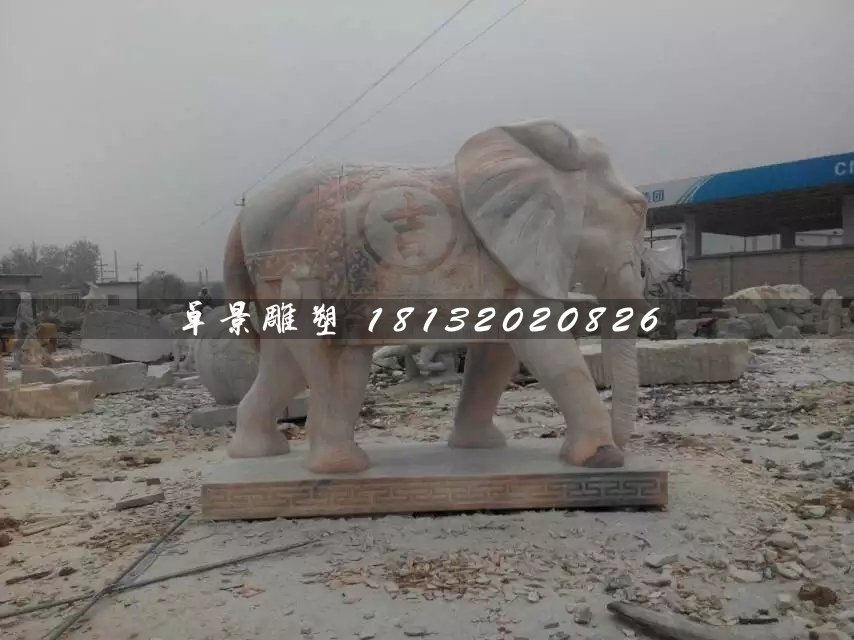 大理石吉祥如意象，石雕大象 (3)