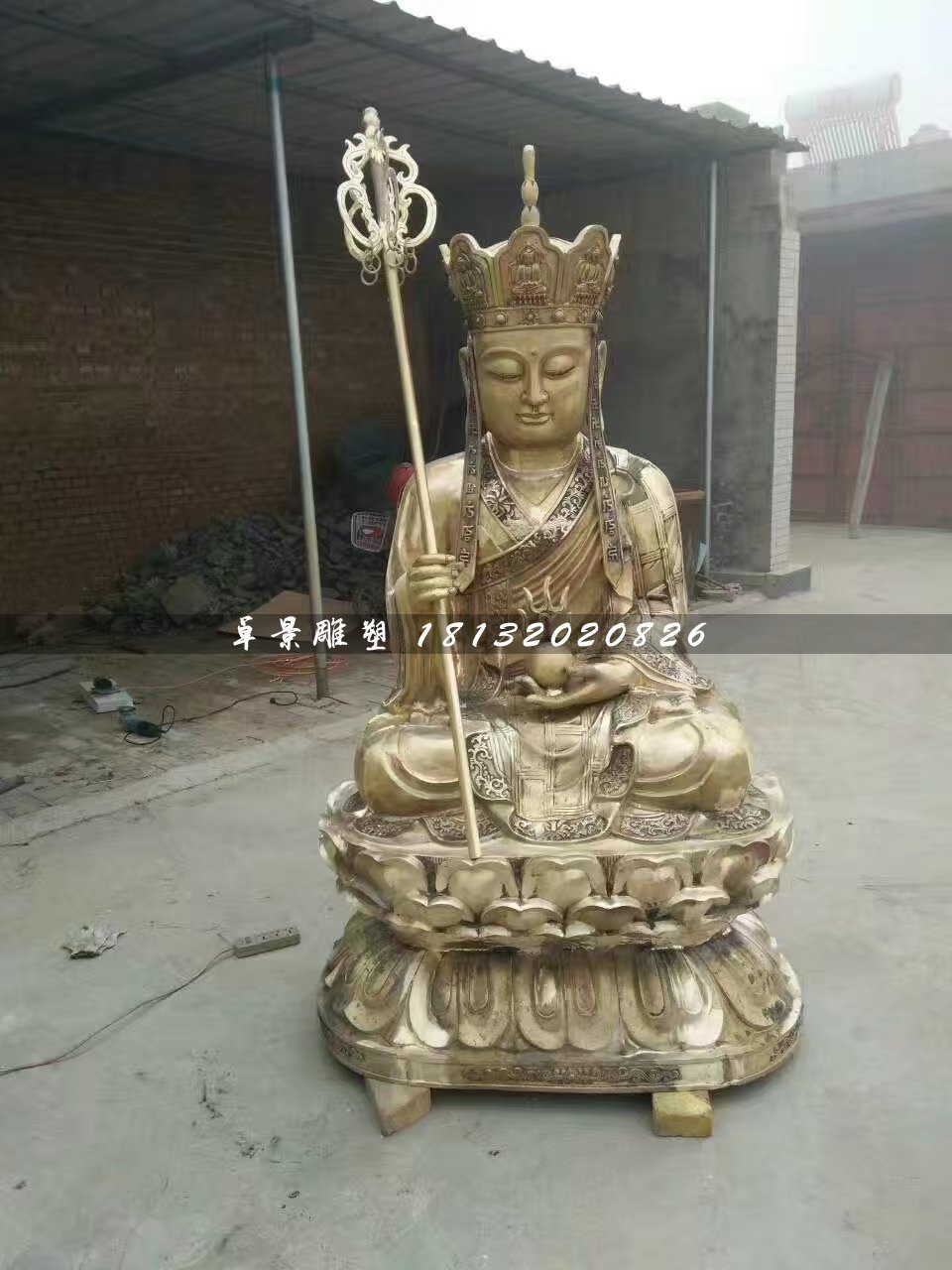 地藏菩薩雕塑，寺廟銅佛像