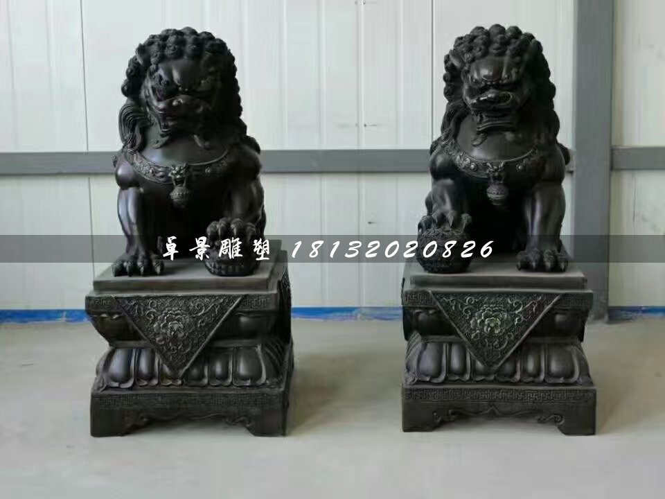 北京獅銅雕，小型銅獅子