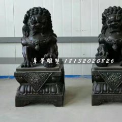 北京獅銅雕，小型銅獅子