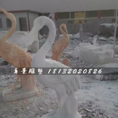 石雕仙鶴,大理石動物雕塑