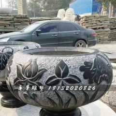 青石花盆，青石花盆雕塑