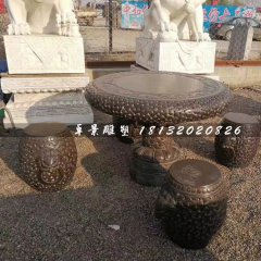 石桌椅，圓桌圓凳石雕