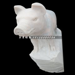 動物石雕,大理石十二生肖雕塑