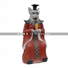 龍王雕塑，玻璃鋼彩繪龍王雕塑