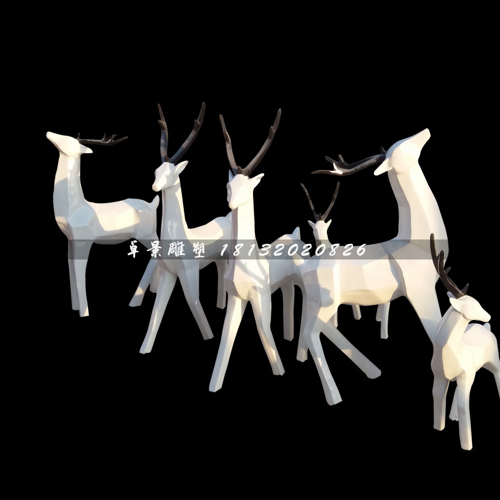 抽象動物雕塑,玻璃鋼鹿雕塑