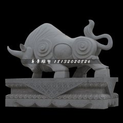 大理石牛雕塑,拓荒牛石雕
