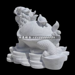 龍龜石雕，漢白玉神獸雕塑