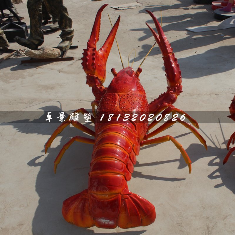 龍蝦雕塑,玻璃鋼仿真海鮮 (4)