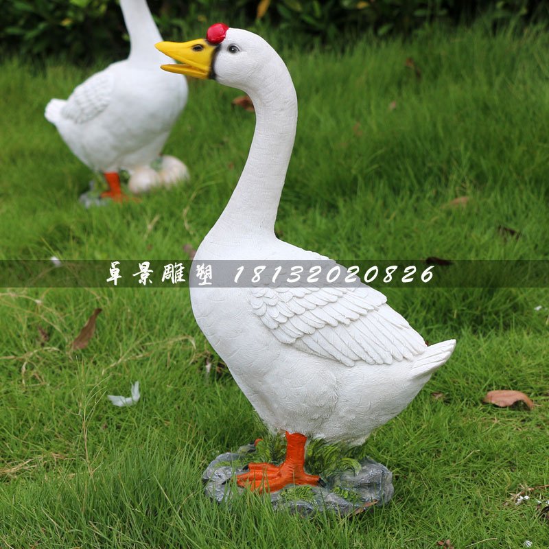 白鵝雕塑,玻璃鋼仿真動物雕塑 (2)