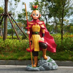 玻璃鋼齊天大圣雕塑，卡通孫悟空