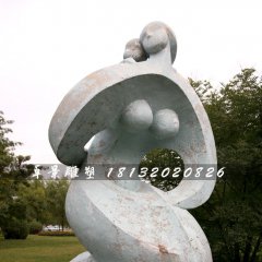 公園抽象人物石雕,母子情深石雕