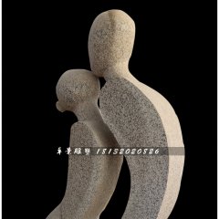親吻石雕，花崗巖抽象人物雕塑