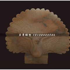 孔雀開(kāi)屏石雕，晚霞紅動(dòng)物石雕