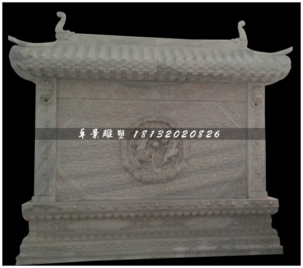 大理石影壁雕塑,仿古石影墻 (1)
