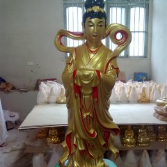 龍女雕塑,玻璃鋼仿銅神仙雕塑