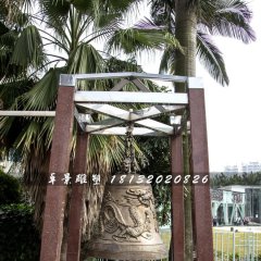 龍浮雕鐘雕塑,銅鐘雕塑