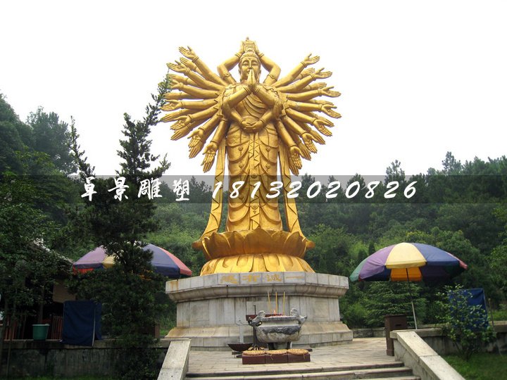 千手觀音銅雕,立式銅觀音