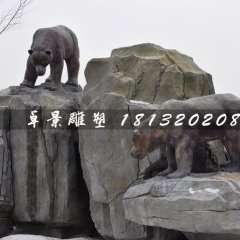 棕熊雕塑，玻璃鋼仿真動物