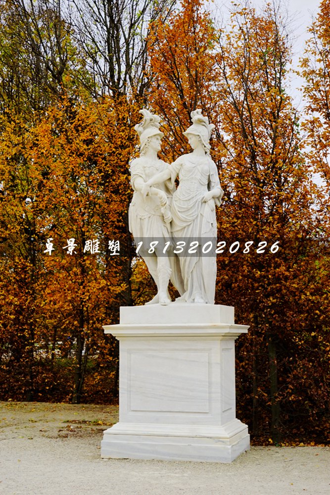 西方人物石雕，漢白玉景觀石雕