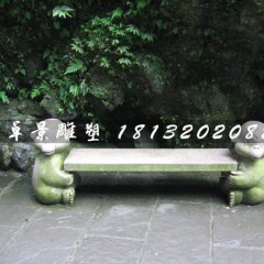 小猴造型長椅石雕,公園石椅子