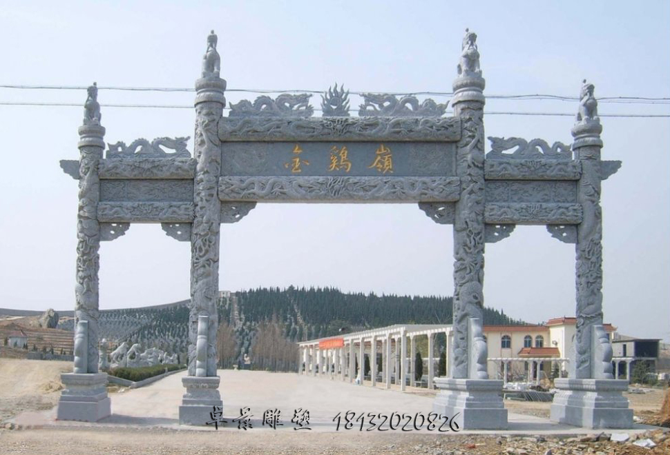 青石牌坊,三門(mén)牌坊石雕