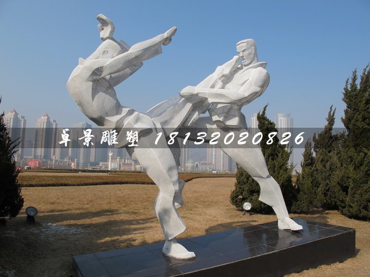 武術雕塑,不銹鋼抽象人物