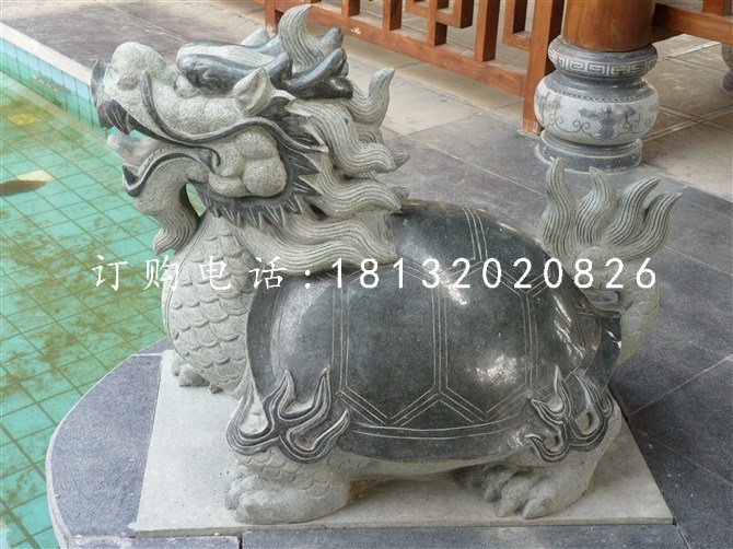 龍龜石雕大理石龍龜雕塑 (2)