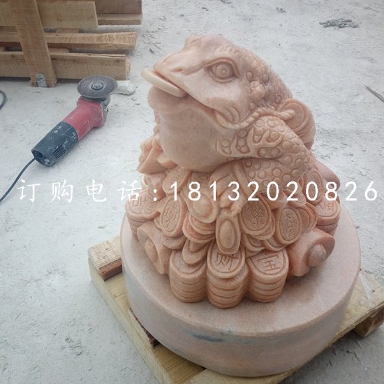 晚霞紅金蟾,招財金蟾石雕 (3)