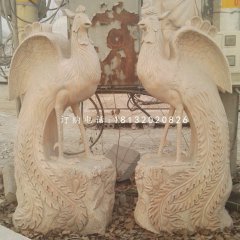 晚霞紅孔雀石雕，公園動(dòng)物景觀石雕