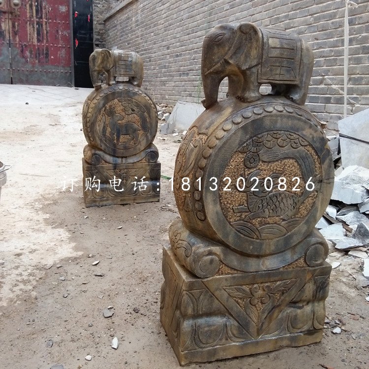 小象石門墩,門枕石