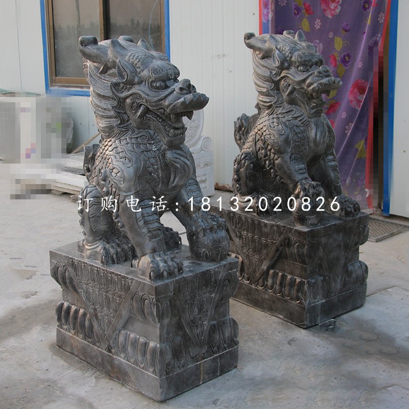 墨玉麒麟石雕，神獸石雕