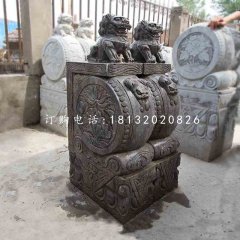 獅子抱鼓石，仿古門墩