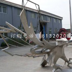 雄鷹展翅雕塑,不銹鋼抽象老鷹