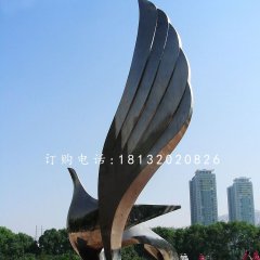 展翅鴿子雕塑,不銹鋼廣場雕塑