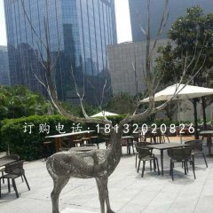 馴鹿雕塑,不銹鋼創意動物雕塑