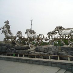 奔騰的馬雕塑,不銹鋼馬雕塑