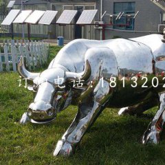 不銹鋼華爾街牛,企業(yè)雕塑