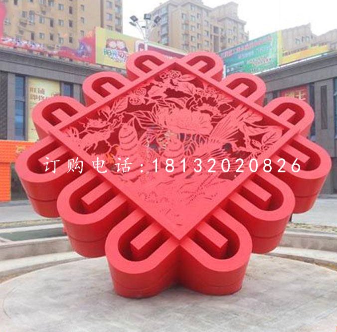 不銹鋼景觀雕塑,中國結雕塑