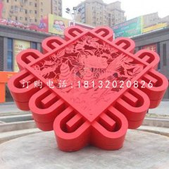 不銹鋼景觀雕塑，中國結雕塑