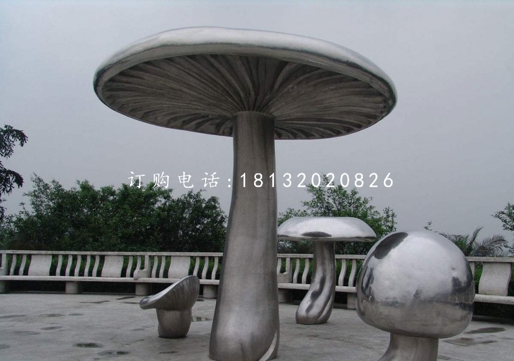 不銹鋼蘑菇雕塑，公園景觀雕塑