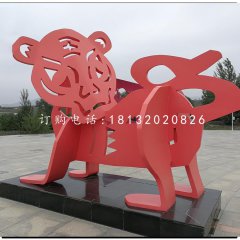 不銹鋼十二生肖,抽象動物雕塑